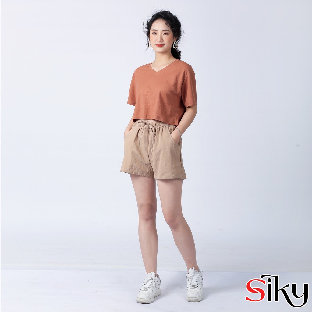 Quần short đũi nữ ống rộng chất đũi sước Hàn Siky | BigBuy360 - bigbuy360.vn