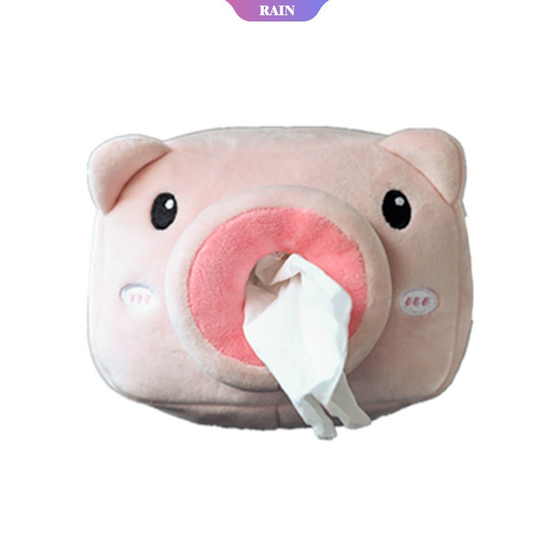 Hộp Đựng Khăn Giấy Hình Chú Heo/Chuột Mickey Minnie Đáng Yêu 16×11×6cm Trang Trí Nội Thất Xe Hơi