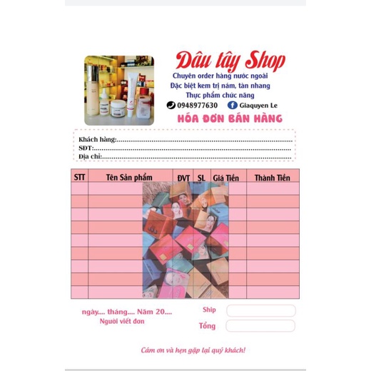 Hoá đơn bán lẻ,  nhận từ 2 cuốn dịch vụ, biên nhận a6 1 liên , 2 liên in  màu chèn ảnh theo yêu cầu