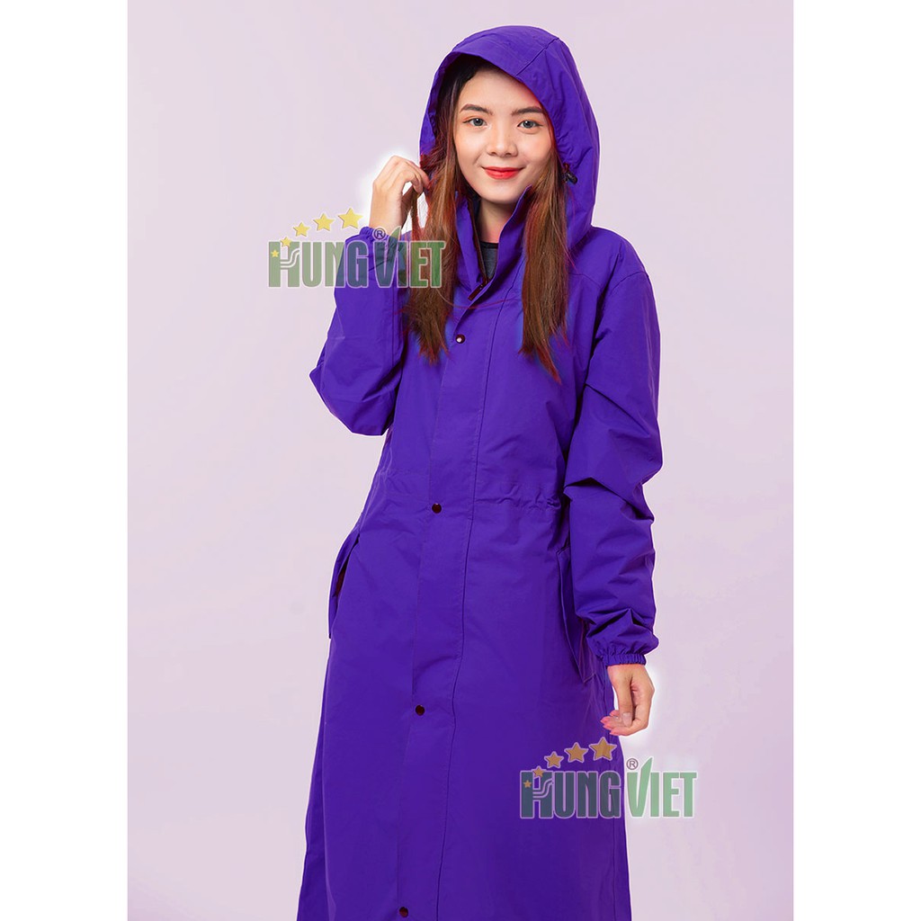 Áo mưa măng tô nữ PU 2 lớp cao cấp vải Hàn Quốc
