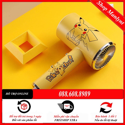Máy sấy tóc Ion âm Thời trang dễ thương chất lượng cao đẹp Mini Pikachu Anime