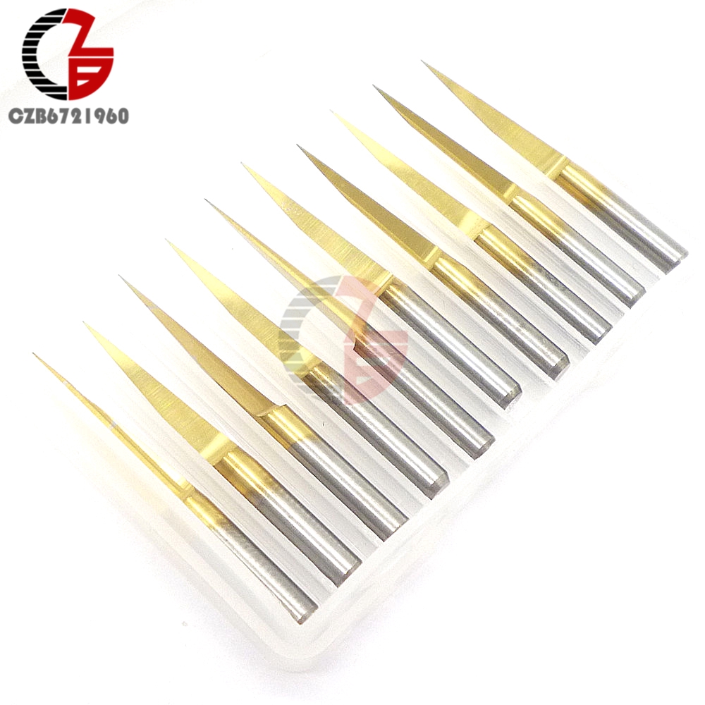 1Pcs 3.175mm Carbide PCB Engraving Bits CNC Router Tool 10 Degrees 0.1mm V-Shap