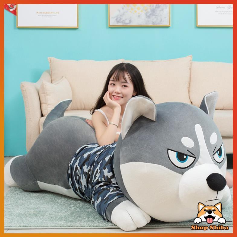 [FREESHIP] Chó Husky Bông Siêu Béo – Chất Nhung Mềm Mịn Co Giãn 4 Chiều