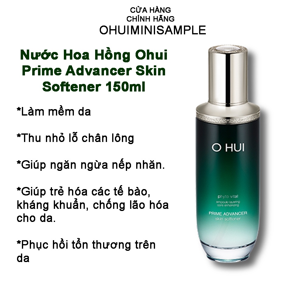 [Tách sét - Date 2024] Chai Nước hoa hồng chống lão hoá OHUI Prime Advancer Skin Softener 150ml giúp tăng cường độ ẩm.