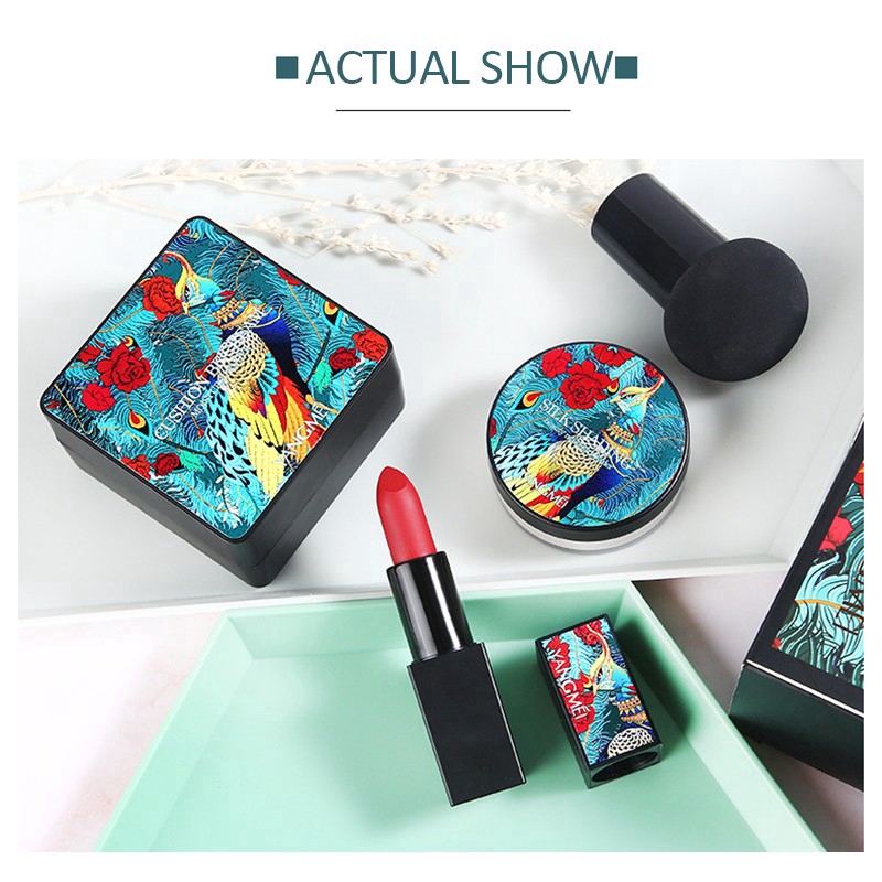 [Hàng mới về] Bộ phấn nước và son Yangmei thiết kế hình hoa và chim sang trọng | BigBuy360 - bigbuy360.vn