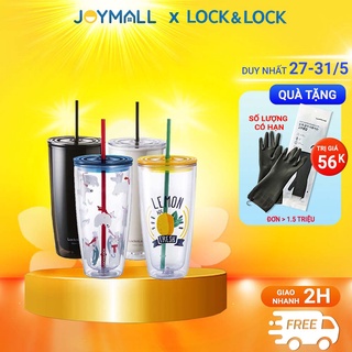 Ly nhựa 2 Lớp Lock&Lock 750ml HAP507 - Hàng chính hãng kèm ống hút cọ rửa, cách nhiệt tốt, miệng rộng - JoyMall