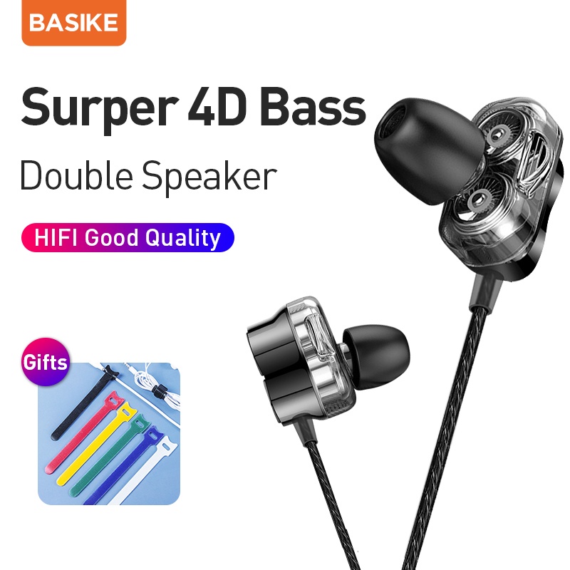 Tai nghe BASIKE MT90 giao diện 3.5 mm trong tai với micrô