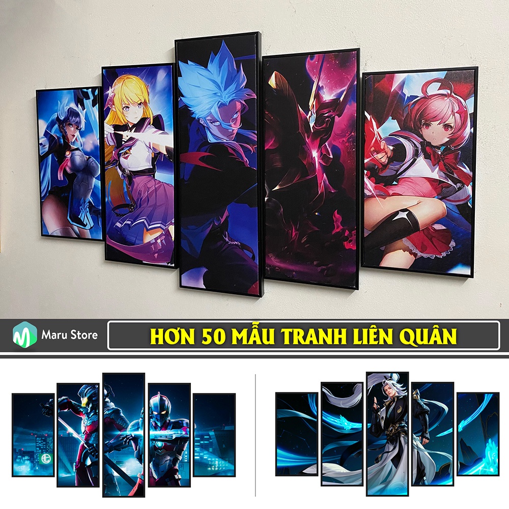 Tranh Liên Quân Treo Tường Tranh Canvas Có Khung Composite Gỗ MDF