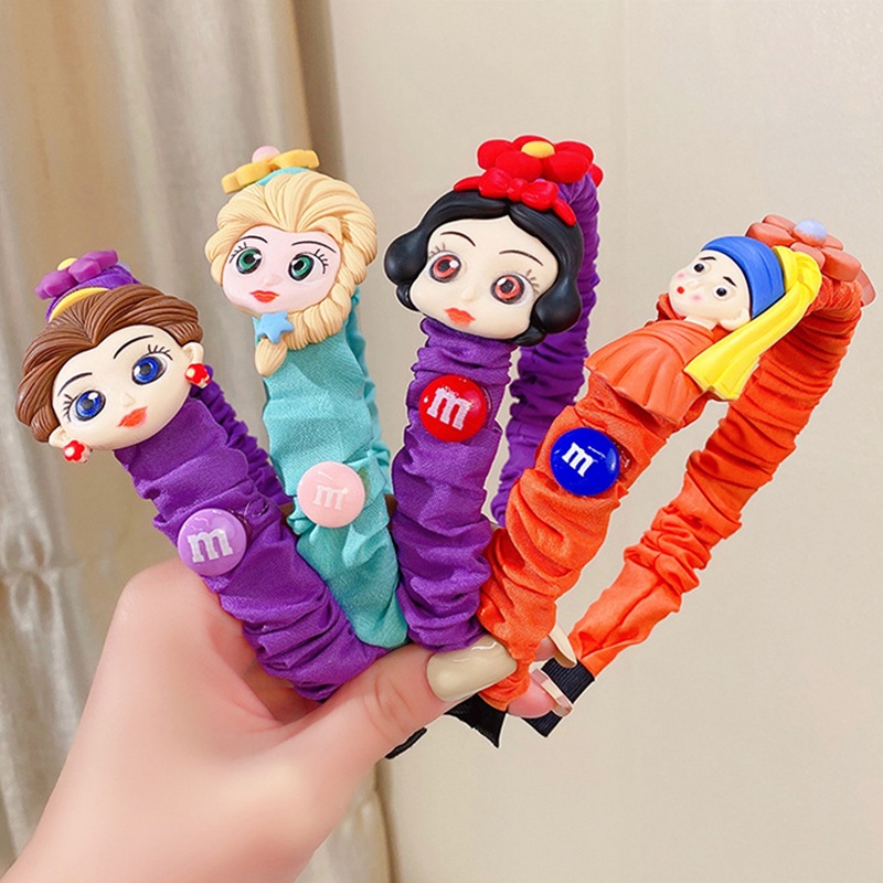 Băng Đô Cài Tóc Vải Dập Nổi Họa Tiết Hoạt Hình AKKU