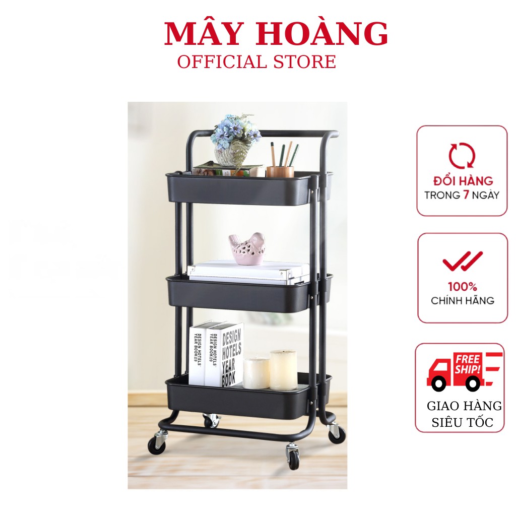 Xe đẩy 3 Tầng Đa Năng - Kệ Để Đồ Trang Điểm Nhà Tắm - MLD35