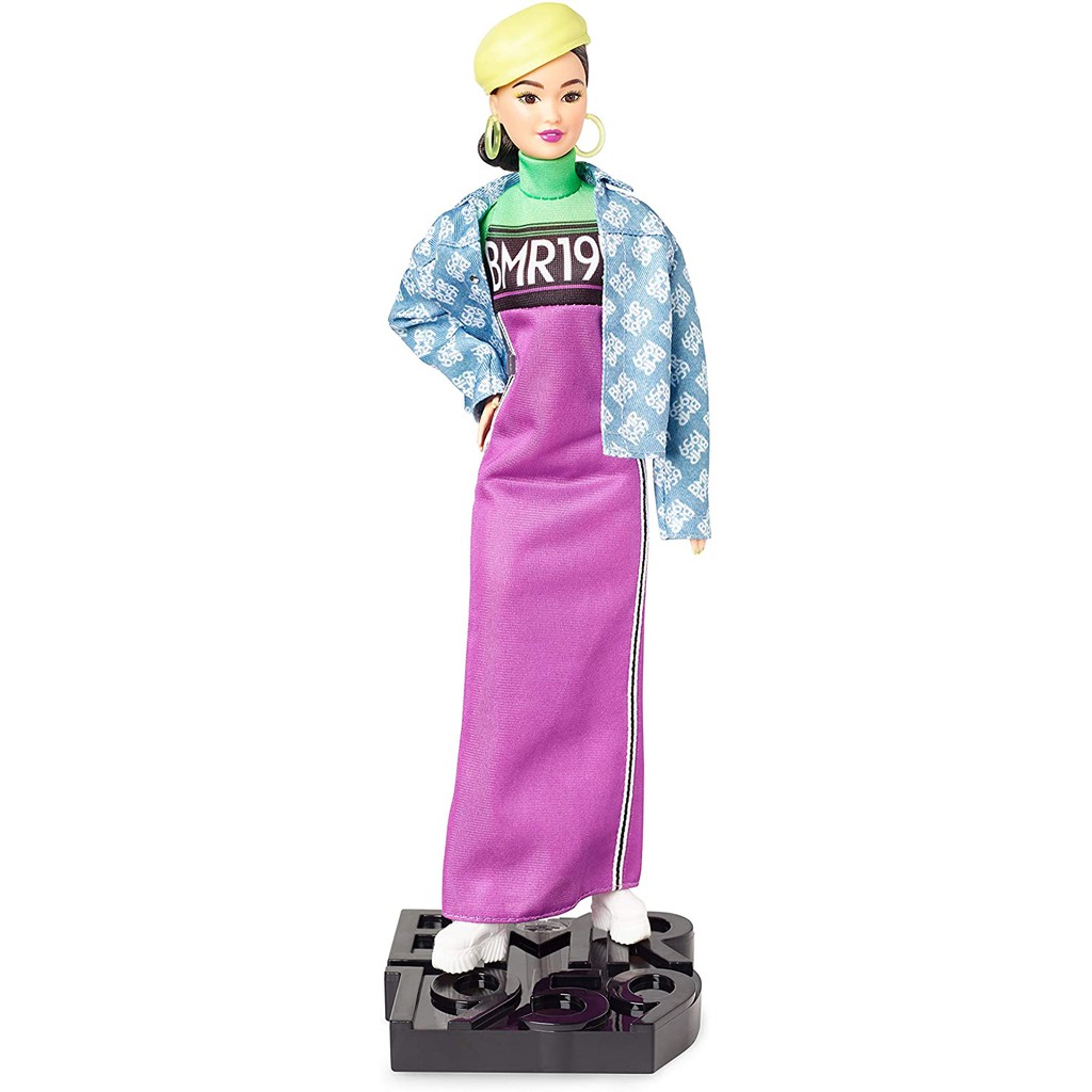 Barbie BMR1959 Cô Gái Châu Á Mặc Đầm Dài In Logo và Áo Khoác Cỡ Rộng