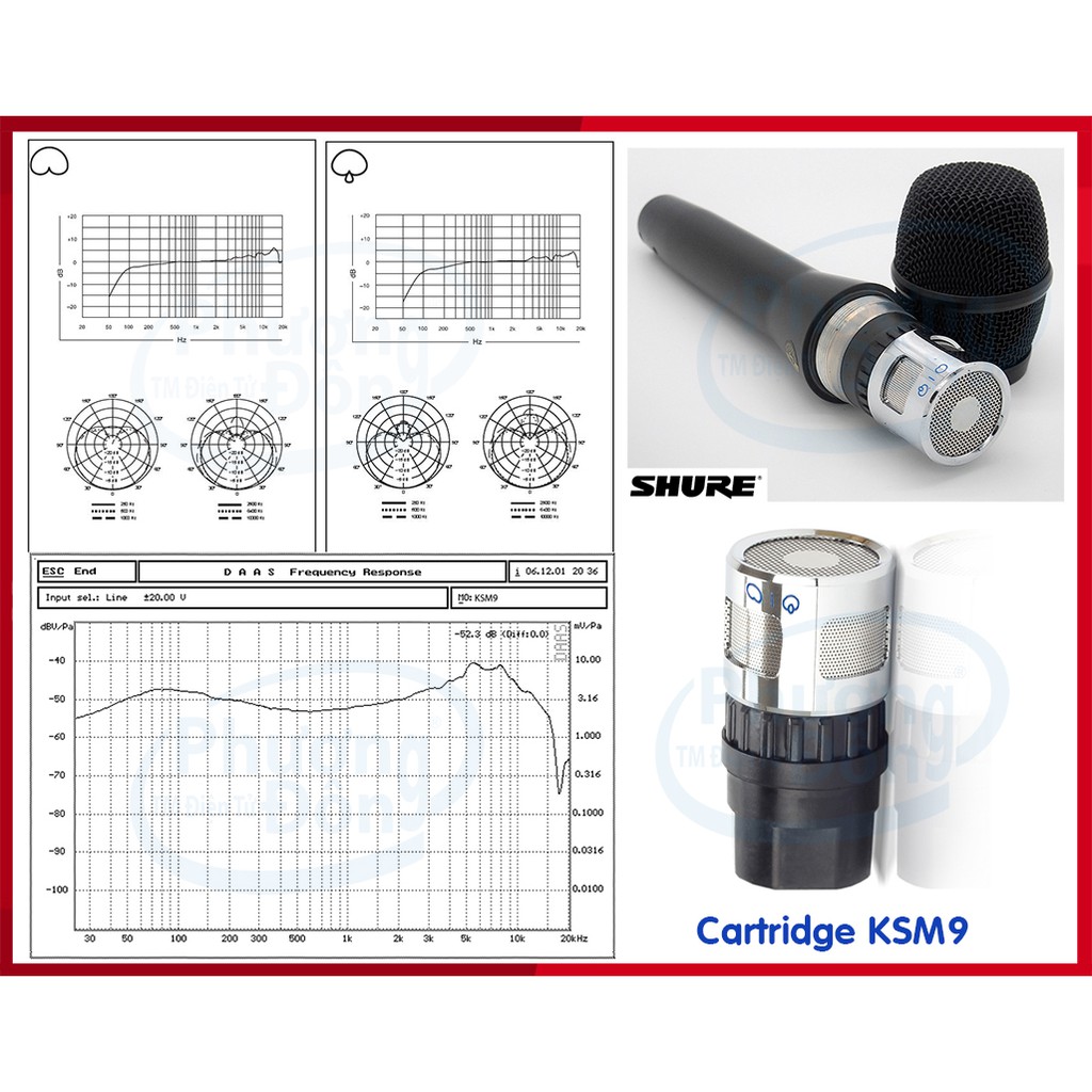 Đầu âm thanh Củ micro Shure KSM9 Cardioid - Supercardioid chuyên nghiệp, chống hú tốt