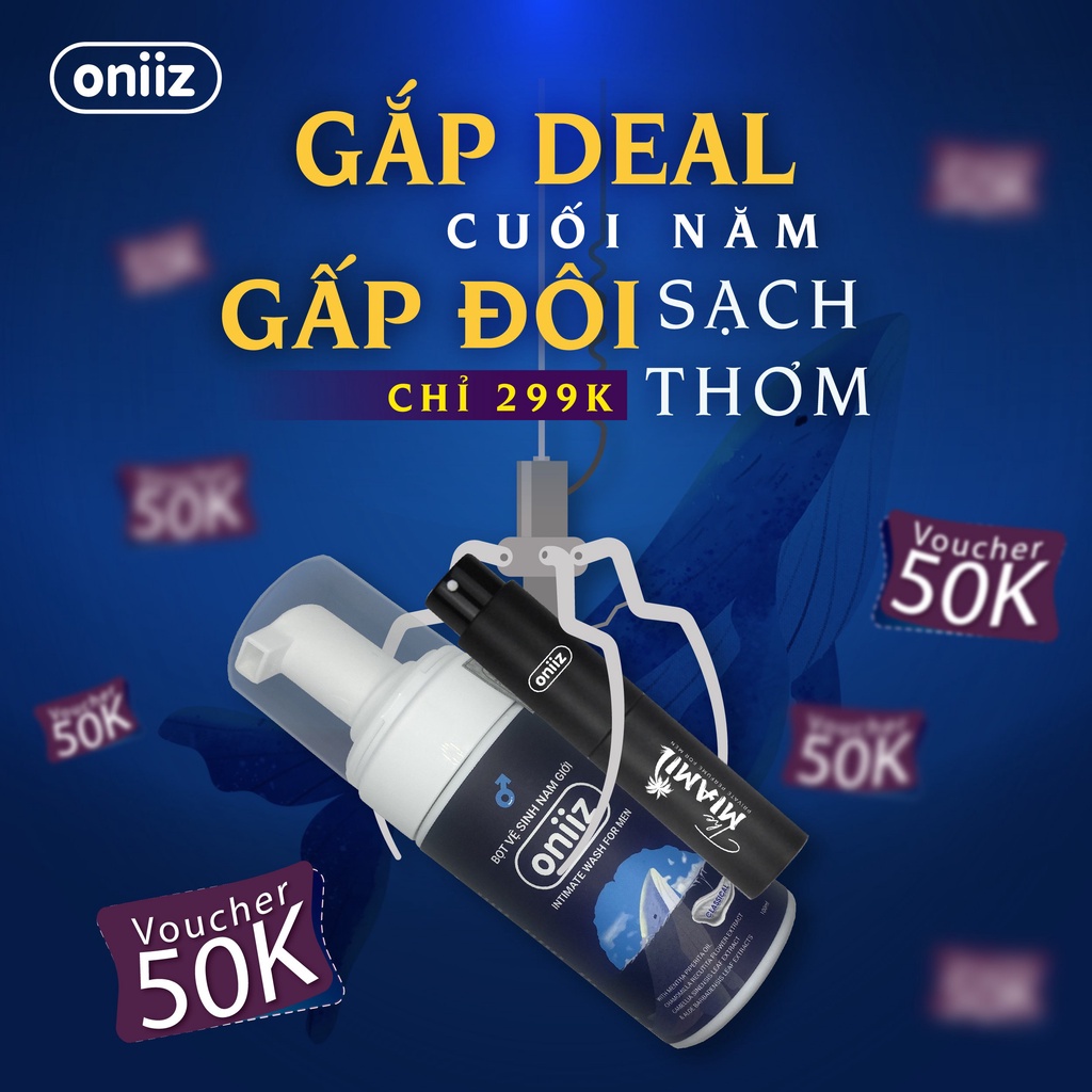 Combo Oniiz - Bọt vệ sinh nam giới tạo bọt 100ml & Nước hoa nam 10ml