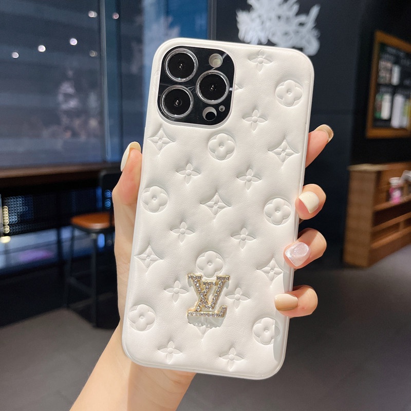 Ốp Điện Thoại Da Màu Tím In Logo Thời Trang Sang Trọng Cho iPhone 14 13 Pro Max 12 Pro 13 Pro 14 Pro Max