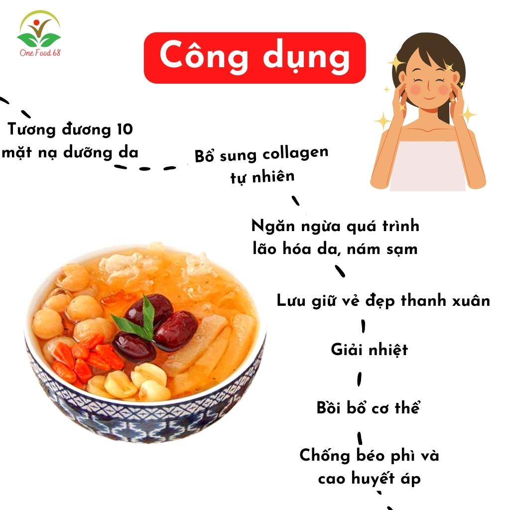 Chè Dưỡng Nhan Tuyết Yến Nhựa Đào Chuẩn Loại 1, Nguyên Liệu Nấu Bổ Dưỡng Thơm Ngon, Đẹp Da, Dáng,OneFood68