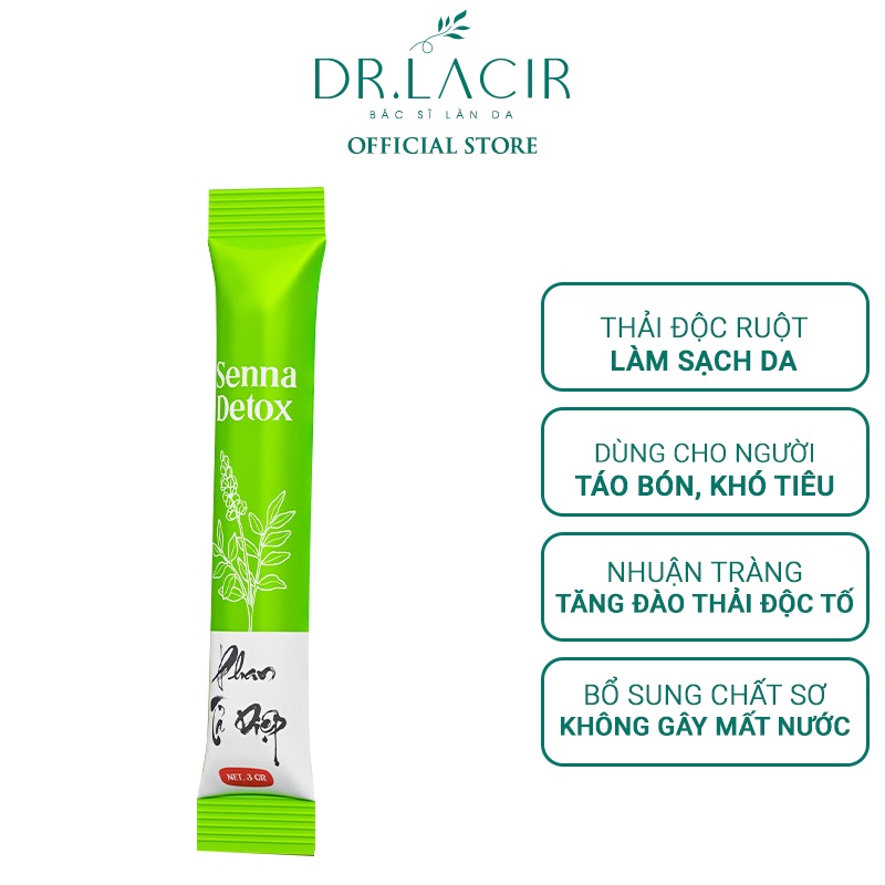 Phan tả diệp senna detox bổ sung chất xơ, thải độc ruột DR.LACIR-1 gói 4g