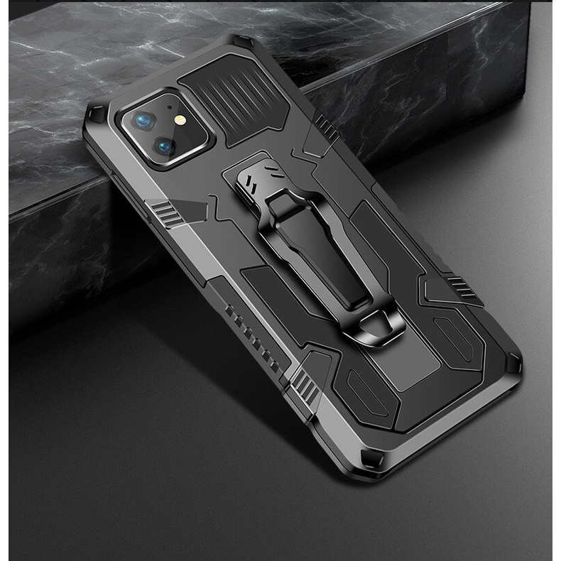 Ốp điện thoại kiểu giáp bảo vệ chống sốc có kẹp lưng thích hợp cho IPhone 11 12 Pro Max X XS Max 6 6S 7 8 SE 2020