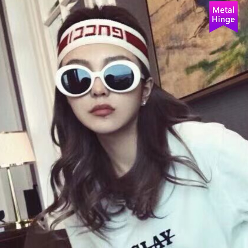 Kính mát gọng kim loại hình bầu dục thời trang Âu Mỹ 2021