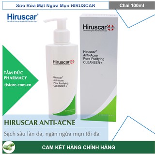 Sữa rửa mặt ngừa mụn HIRUSCAR Anti-Acne Cleanser+ [Chai 100ml] [Hirusca]