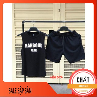Set bộ thể thao nam sát nách in chữ harbour