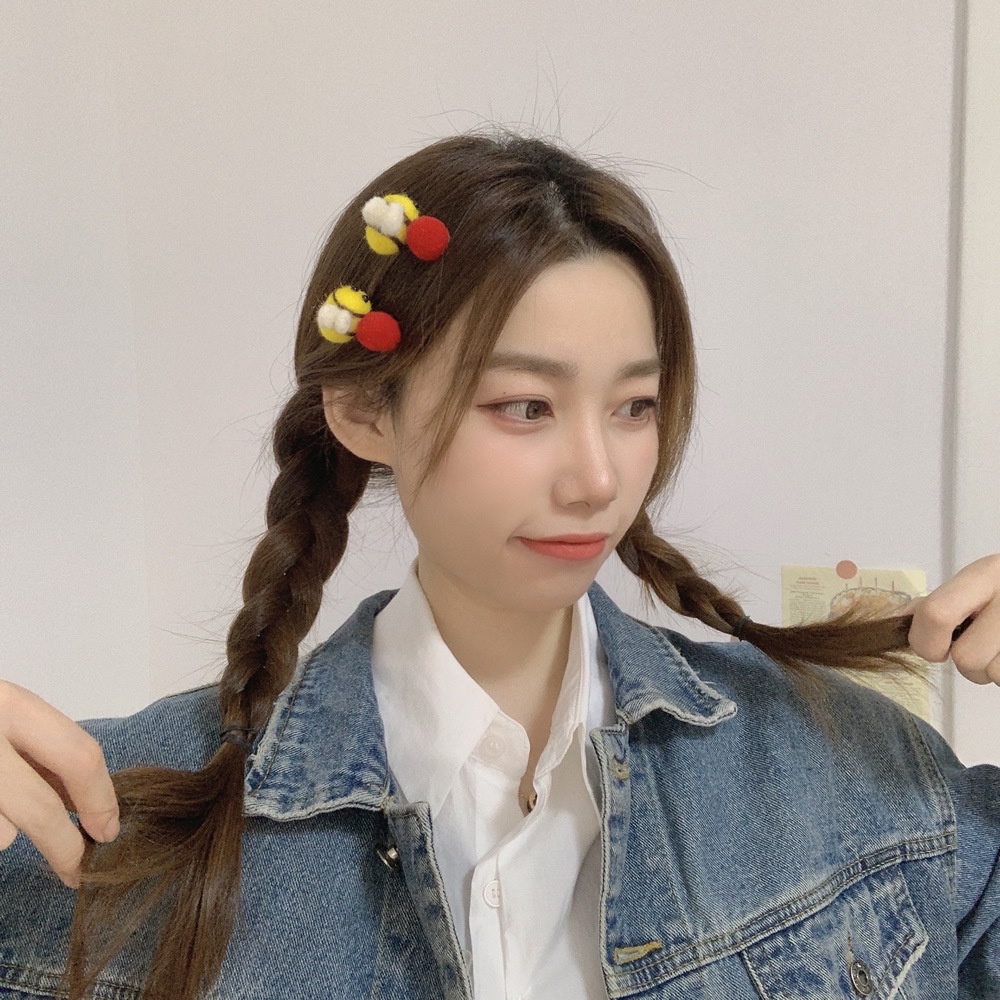 Kẹp tóc hình chú ong đính bóng lông dễ thương cho nữ