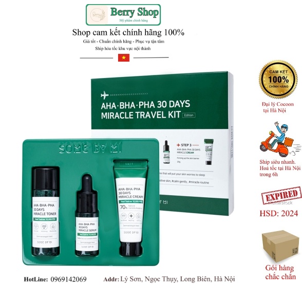 Bộ Kit Some By Mi AHA-BHA-PHA Dành Cho Da Mụn 3 Món AHA-BHA-PHA 30 Days Travel Kit