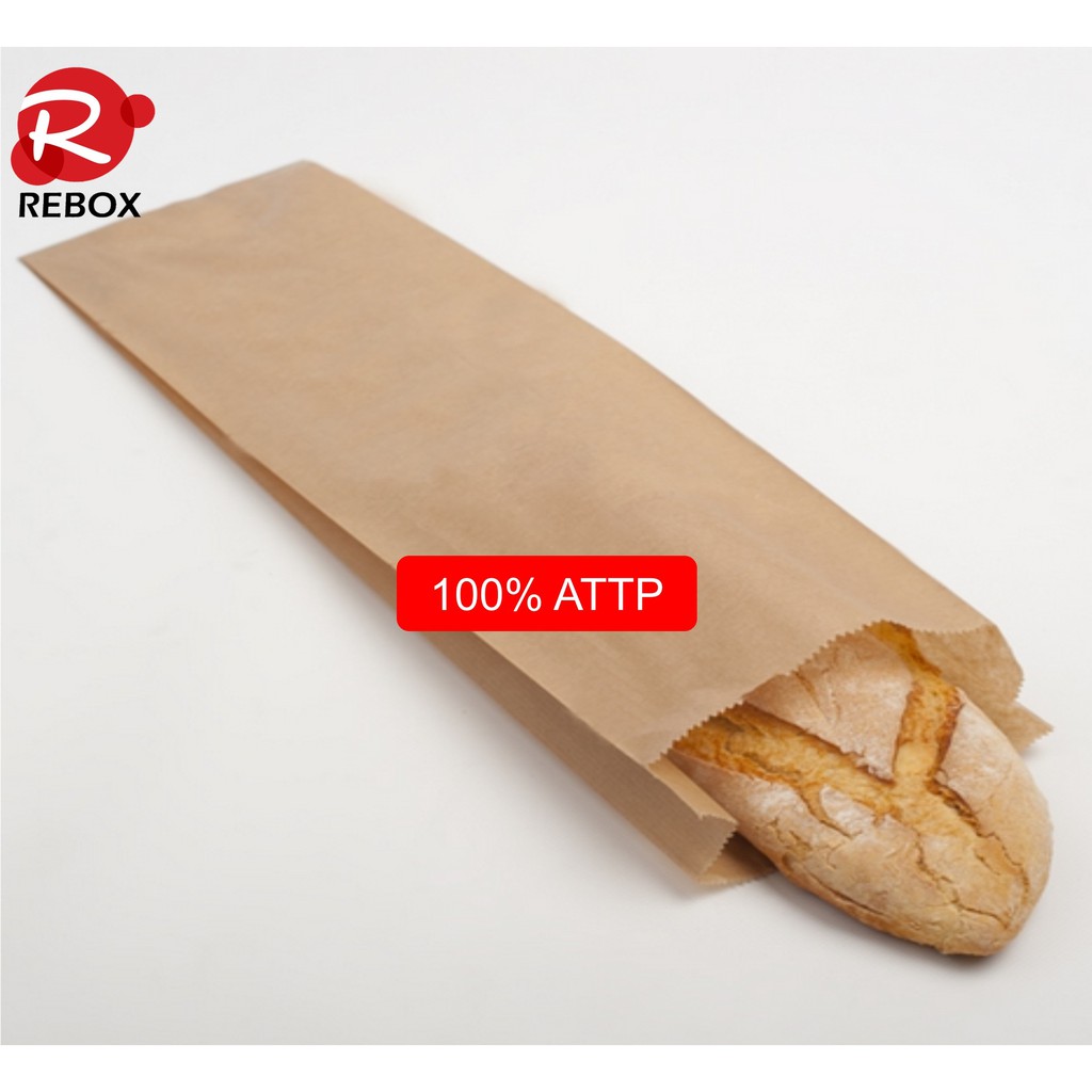 Túi giấy đựng bánh mỳ giá rẻ - Combo 100 túi đựng thực phẩm 35x12x5 cm