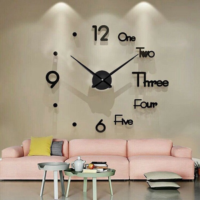 Đồng hồ dán tường bằng mica, đồng hồ dán tường