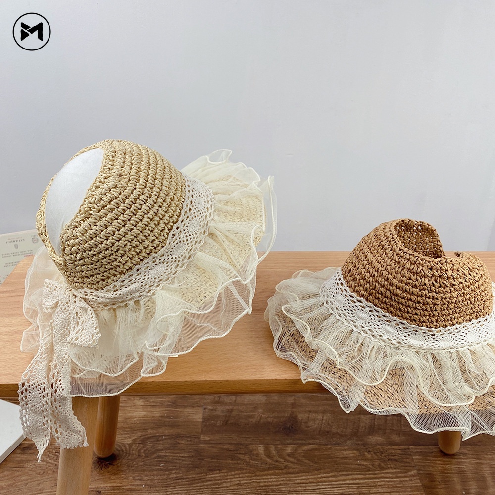 Mũ Chống Nắng Thiết Kế Phối Ren Nơ Dễ Thương Thoáng Khí 2022 Dành Cho Nữ