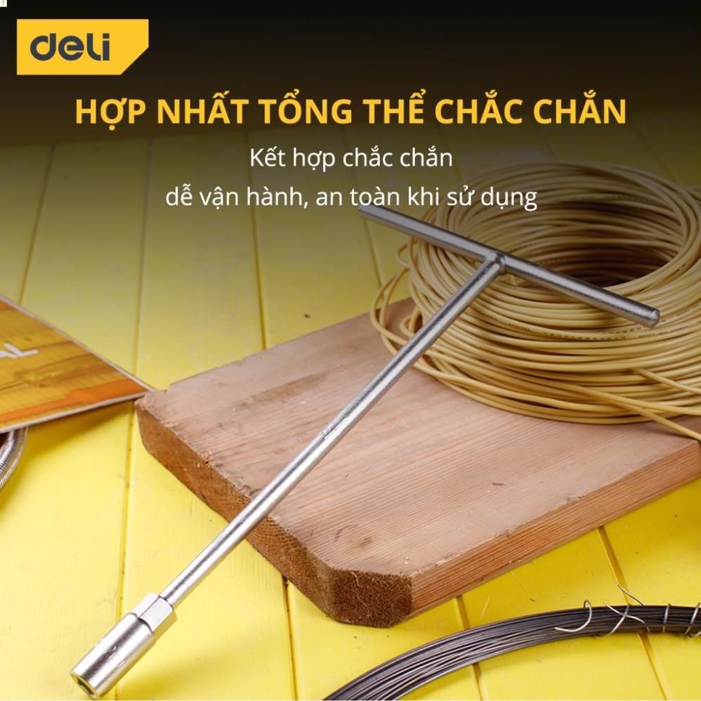 Tay Vặn Thanh Cầm Chữ T Deli - Kích Thước 8-19mm - Chất Liệu Thép CR-V Chống Mòn, Gỉ - Tháo Lắp Bulong Tiện Lợi - DL12 .