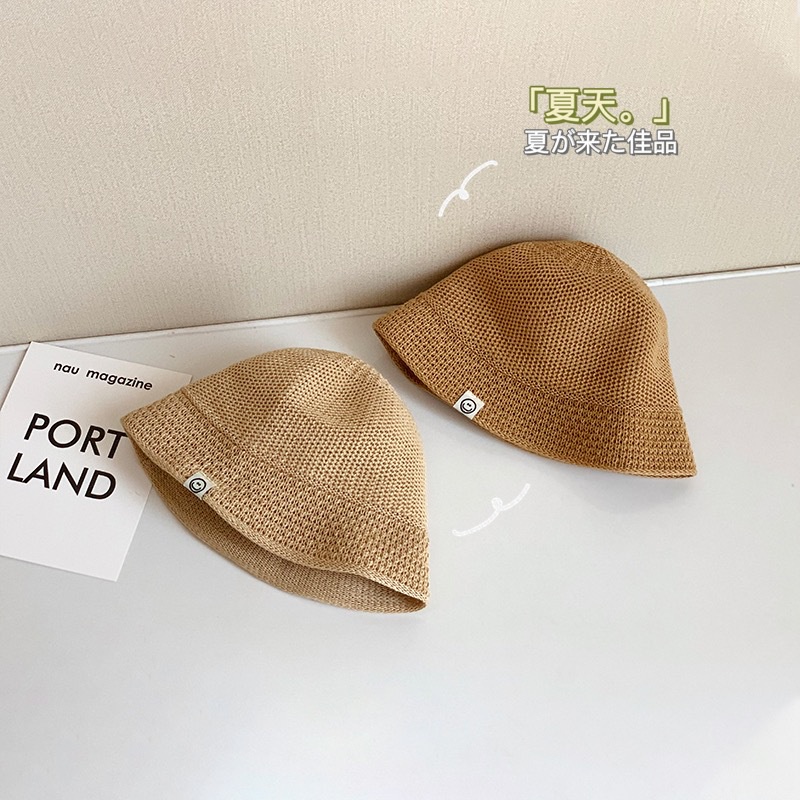 Nón Tai Bèo Đan Cói Phối Lưới Thoáng Khí Chống Nắng Mùa Hè Dễ Thương Cho Bé