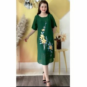 ĐẦM THIẾT KẾ TRUNG NIÊN DỰ TIỆC DÁNG SUÔN BIGSIZE TAY VOAN
