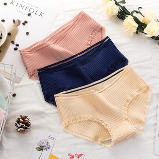 Quần lót nữ cotton cạp sọc kháng khuẩn thun lạnh dễ thương sexxy gợi cảm (8 màu)