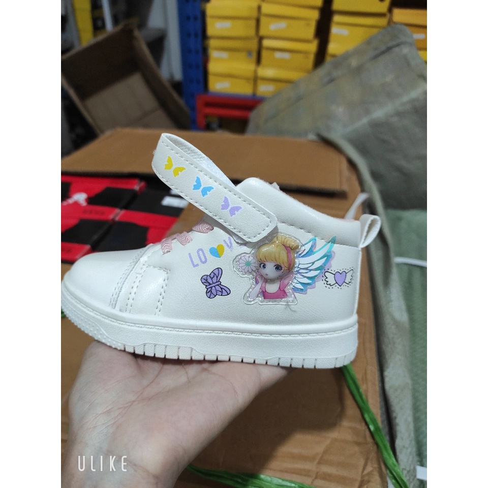Giày Thể Thao Công Chúa Cao Cổ Cho Bé Gái Có Đèn Nháy Sz 26-37