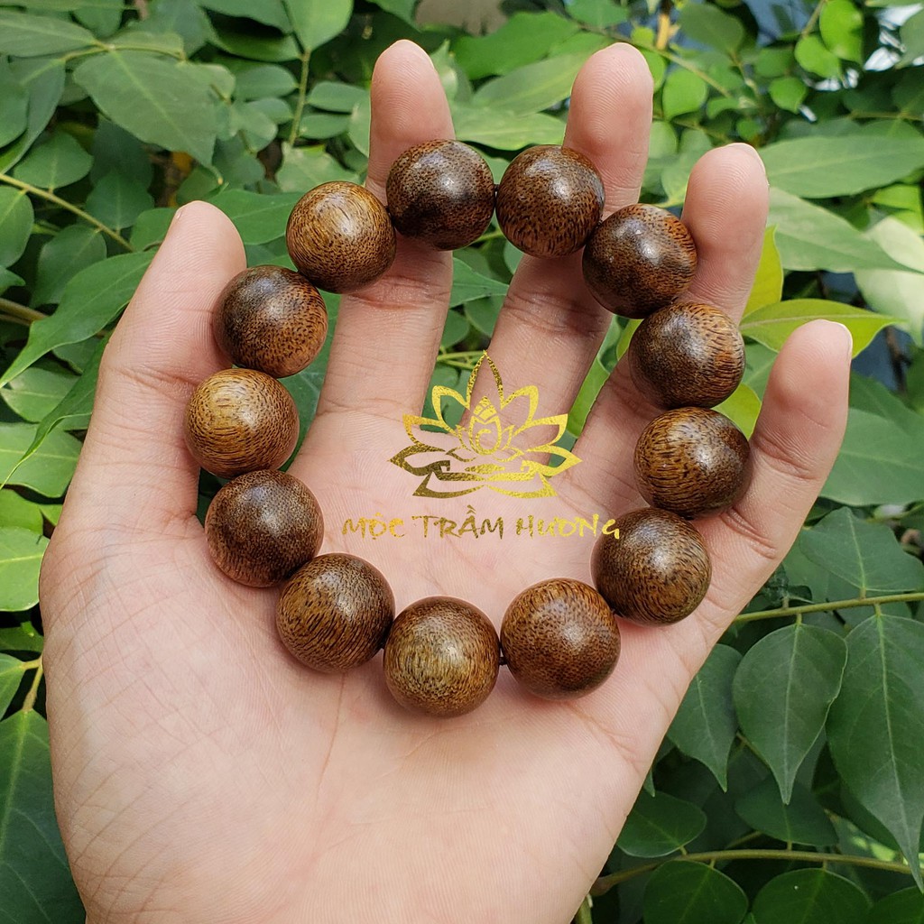 Vòng Tay Trầm Hương MTH JEWELRY Hạt Tròn Đơn Size 18mm (Nam) | Mộc Trầm Hương