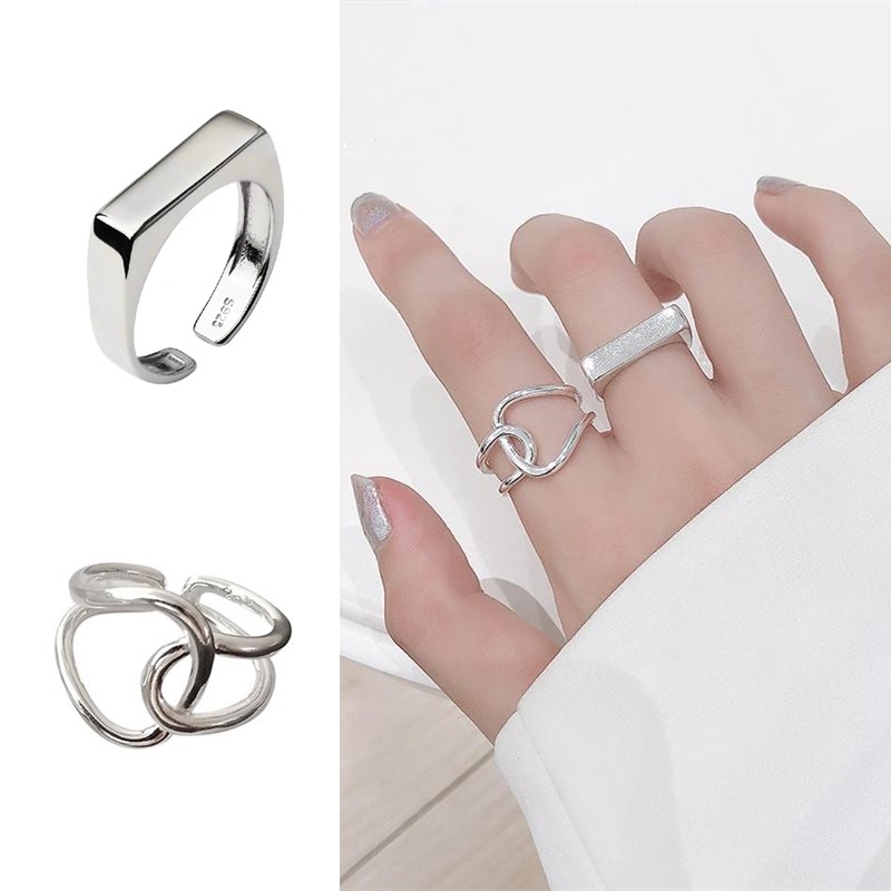 Nhẫn kiểu dáng hình học trừu tượng độc đáo C20