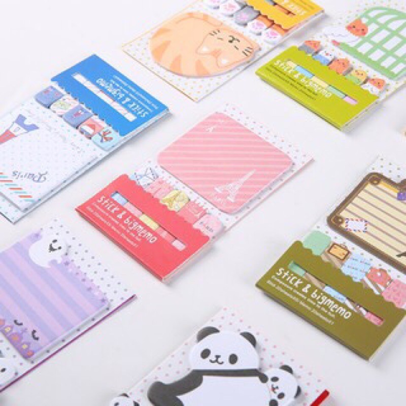Giấy note stick & big memo ( đa dạng màu sắc , nhiều hình siêu dễ thương )