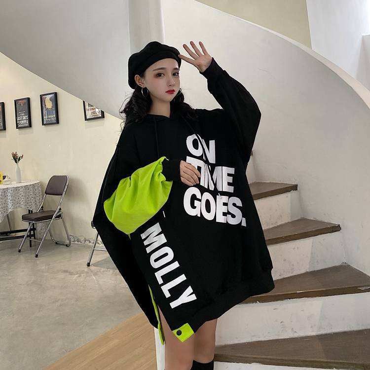 [ORDER] Áo hoodie thời trang tay dài độc lạ form rộng thiết kế gài nút có thể mở nút thành xẻ tà ulzzang ( 2 màu )