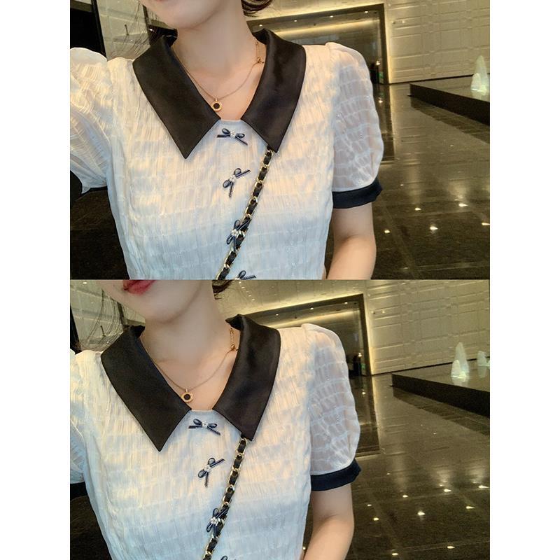 Đầm polo dáng dài ôm eo đính nơ xinh xắn cho nữ