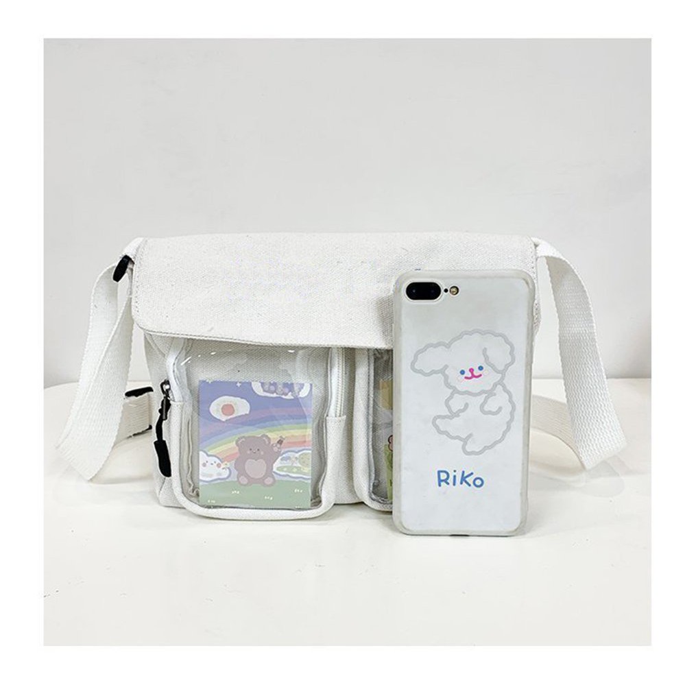 [ GIÁ HUY DIỆT ] Túi vải đeo chéo canvas bóng kính cho học sinh ,sinh viên siêu đẹp, siêu tiện lợi.