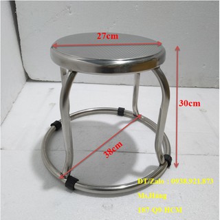 Ghế Inox Chân Vòng Mặt Hoa Văn Cao 30cm