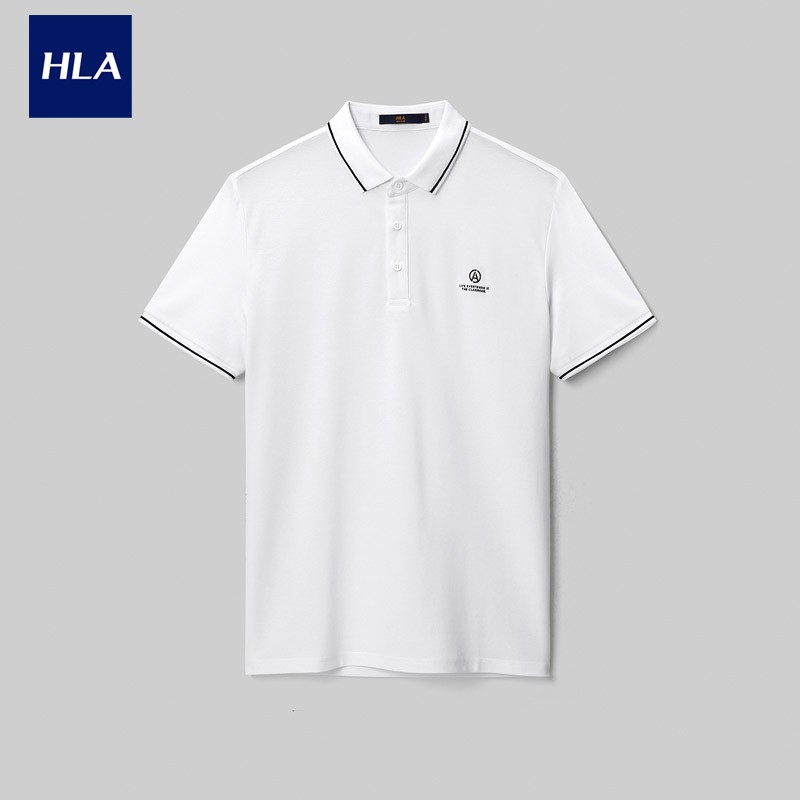 Áo Thun Polo Nam HLA Cotton Half Cardigan Breathable Short Sleeve Polo Shirt