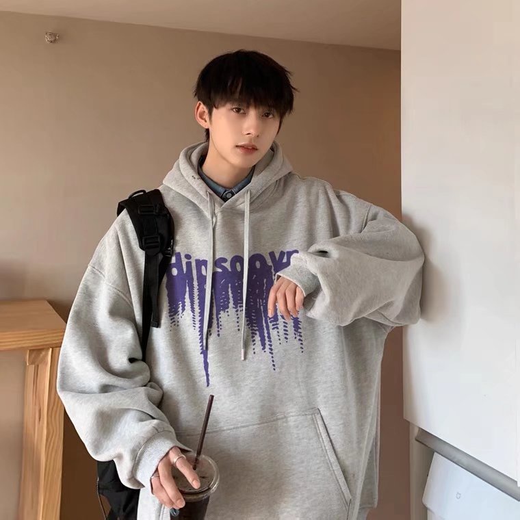 Áo hoodie Thể Thao Dáng Rộng In Chữ Phong Cách Hip Hop Đường Phố Hàn Quốc Thời Trang Mùa Đông Cho Nam [M-5XL]