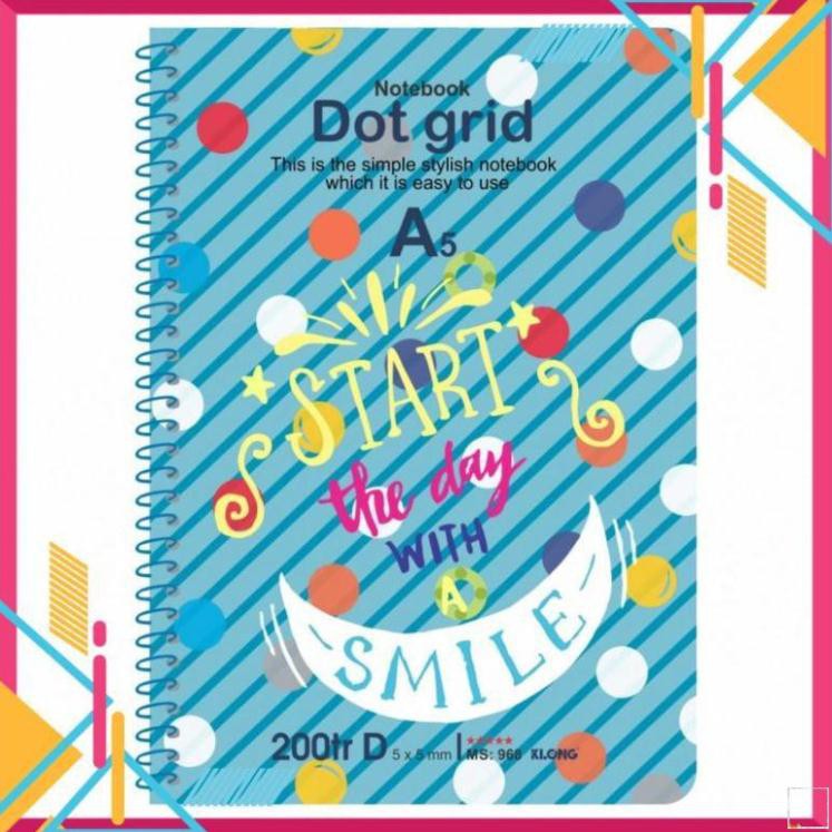 Sổ lò xo đơn KLONG A5 Dot Grid ruột chấm 70/76; MS: 968 []