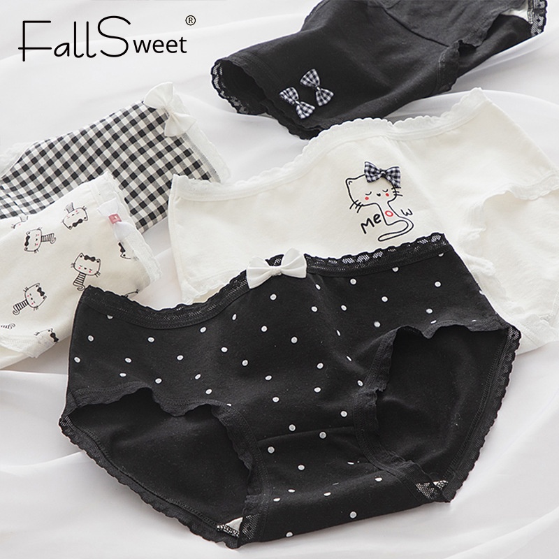 Quần lót Fallsweet bằng cotton đơn giản dễ thương dành cho nữ