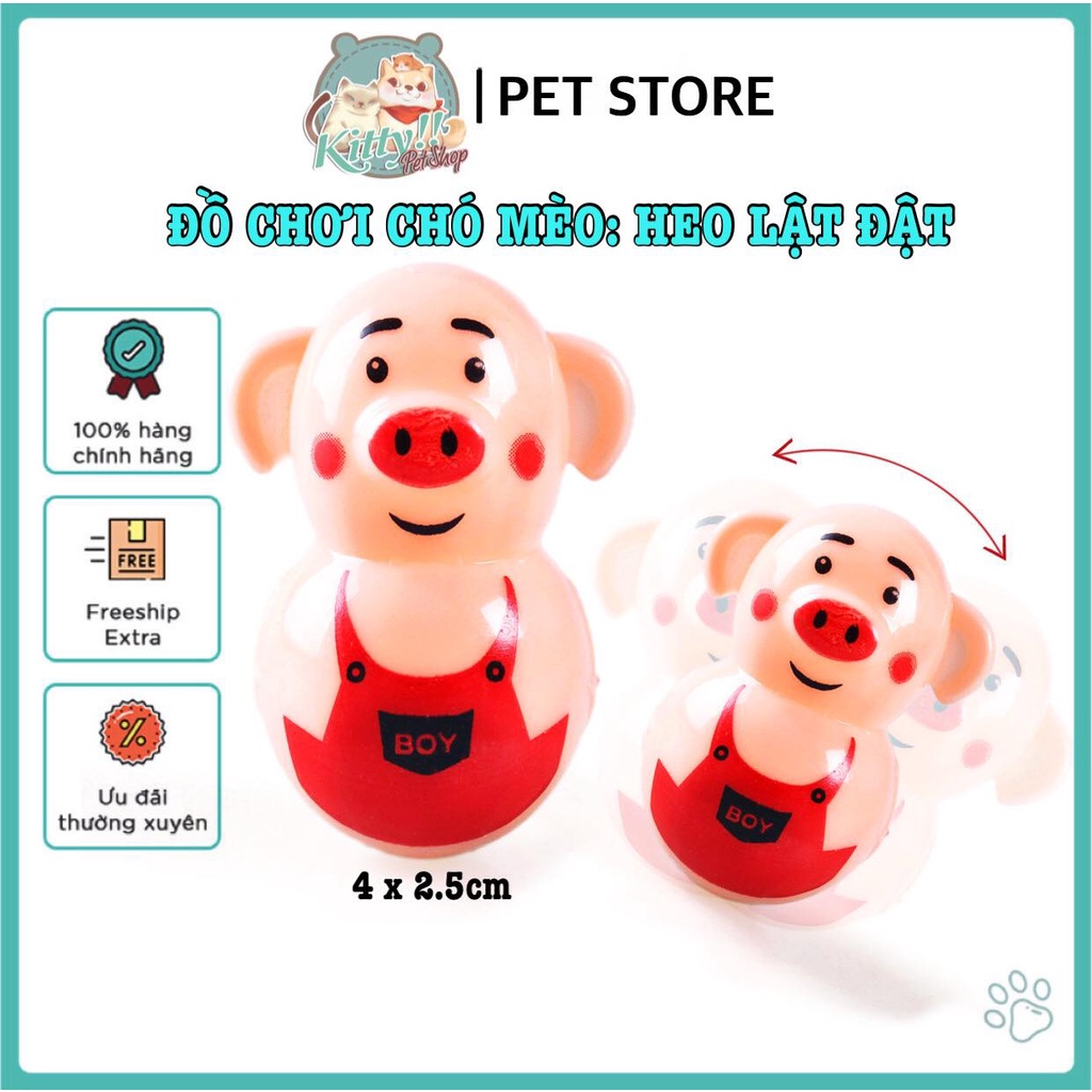 Đồ chơi thú cưng : heo lật đật dành cho chó mèo , đồ chơi giải tress cho chó mèo - Kitty Pet Shop BMT