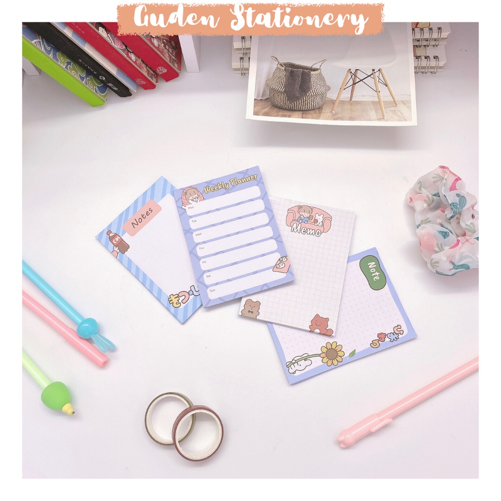 Giấy note em bé và chú thỏ dễ thương - giấy ghi chú dễ thương - Guden Stationery