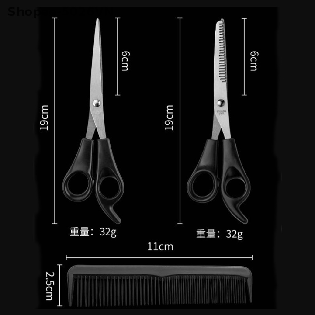 [Hàng mới về] Set kéo cắt tóc kéo tỉa mỏng và lược chải chuyên dụng dành cho salon làm tóc