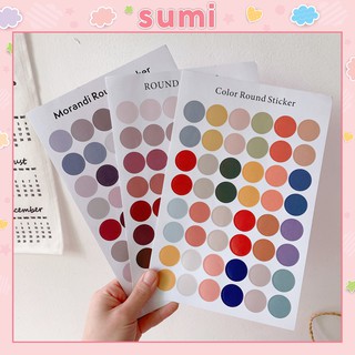 Sticker chấm tròn 48c dán tranh ảnh trang trí nhiều màu Sumi