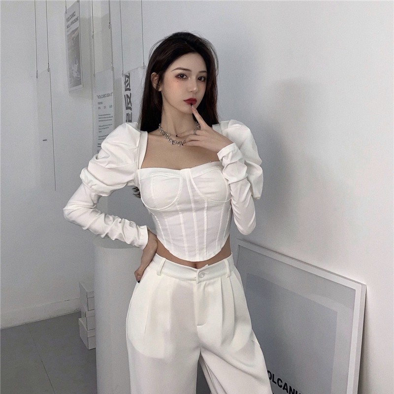 Ulzzang ( 얼짱) - ÁO SƠ MI DÀI TAY CÚP NGỰC (BAO TÔN DÁNG)